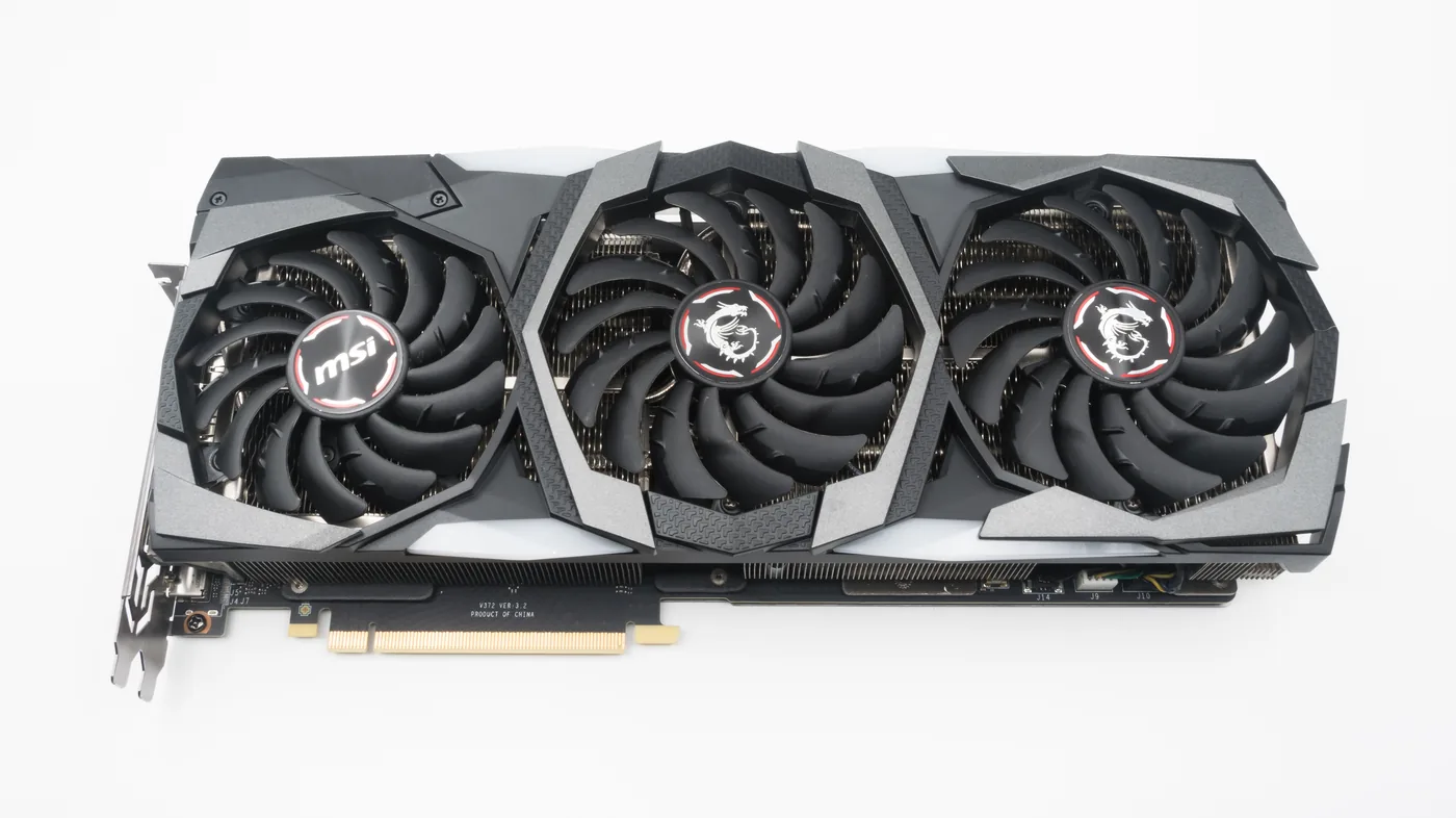PC performance test photo of a GeForce RTX 2080 graphics card used for a parts combo score